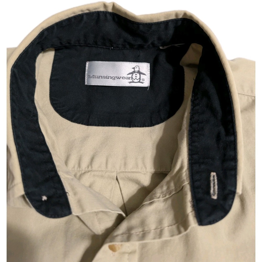 Fender Embroidered Logo Button Down Shirt Tan Khaki Mens L Approx - Picture 5 of 9